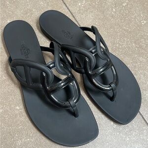 Hermes Egerie Sandal Black 39